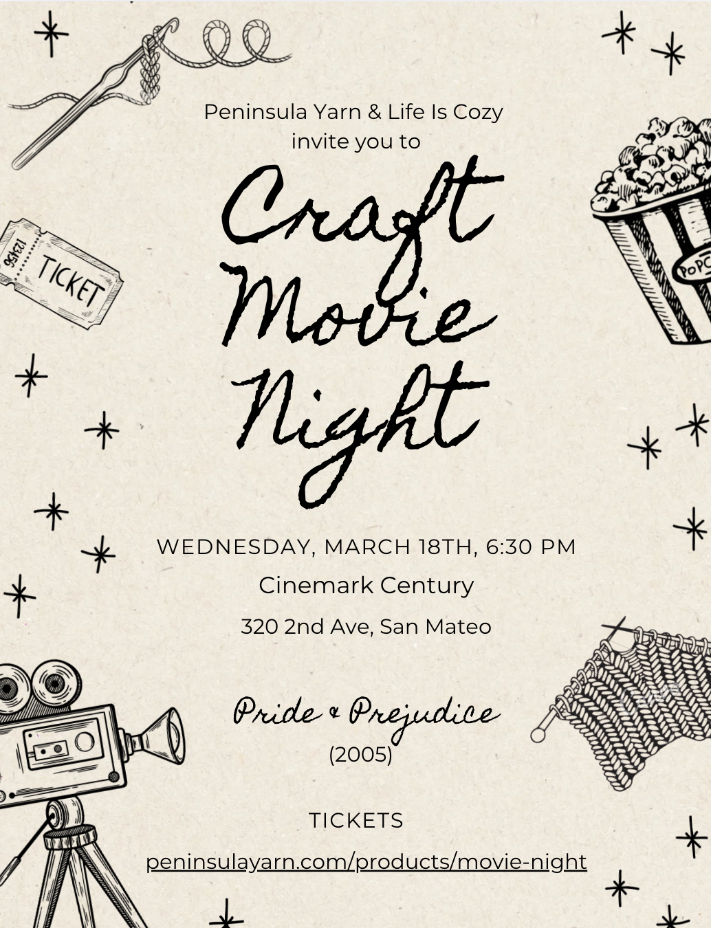 Craft Movie Night - Pride & Prejudice