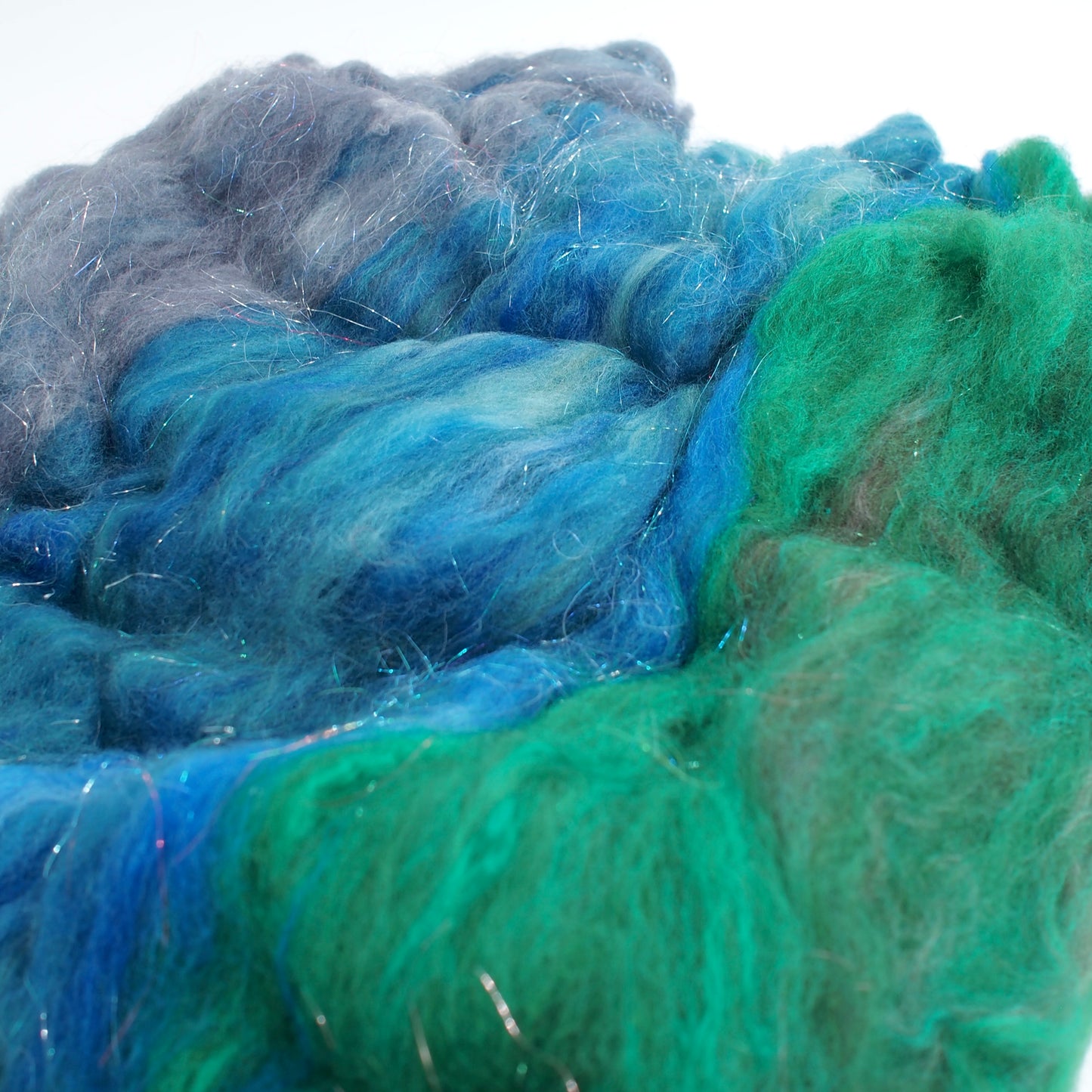 Mixed Fiber Batt - Ombré Blue/Green