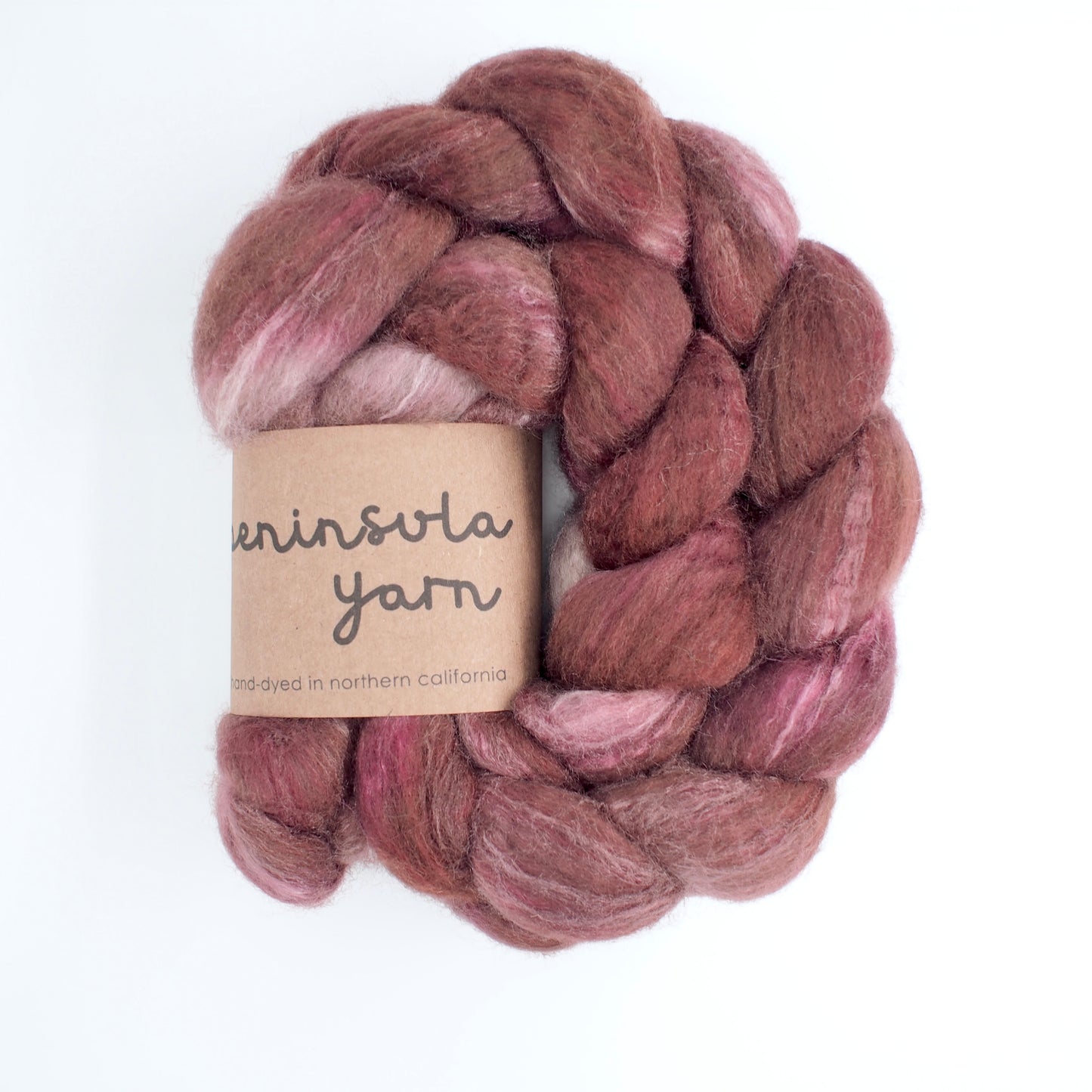 BFL Silk Combed Top - Brick Pink