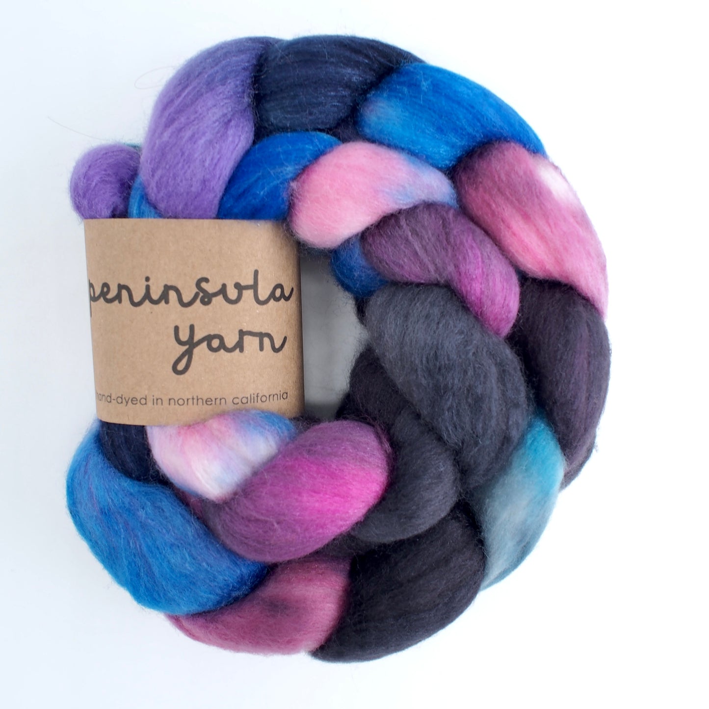 Polwarth Silk Combed Top - Blue/Purple