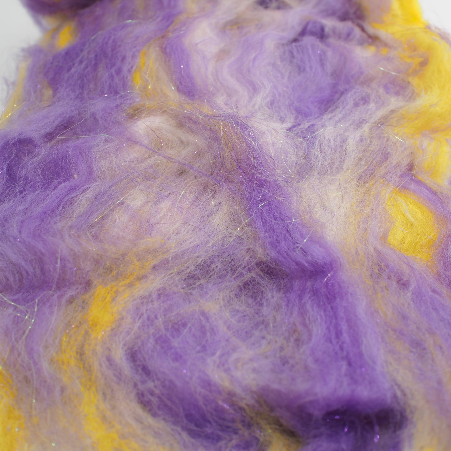 Mixed Fiber Batt - Purple/Yellow/Gray