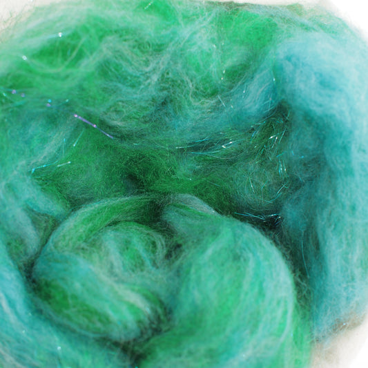 Mixed Fiber Batt  - Blue & Green