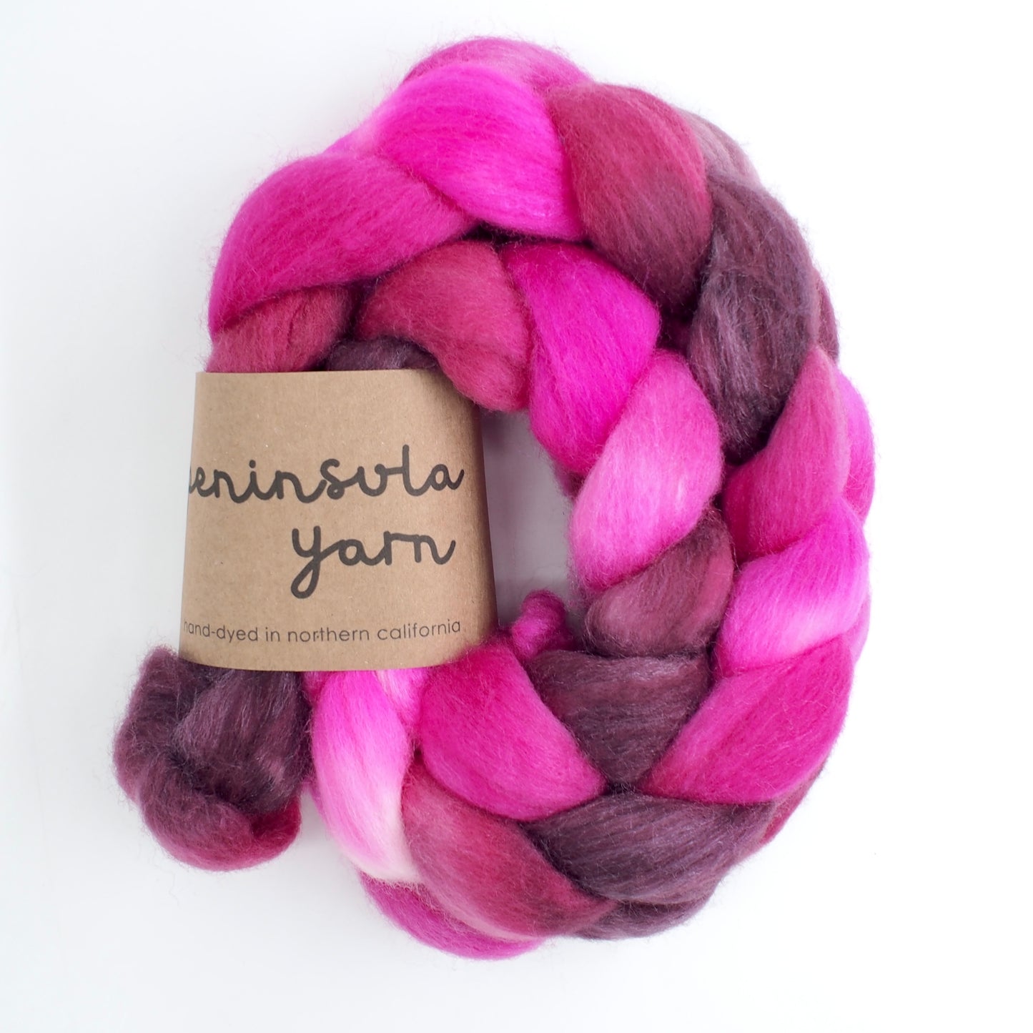 Polwarth Silk Combed Top - Fuchsia