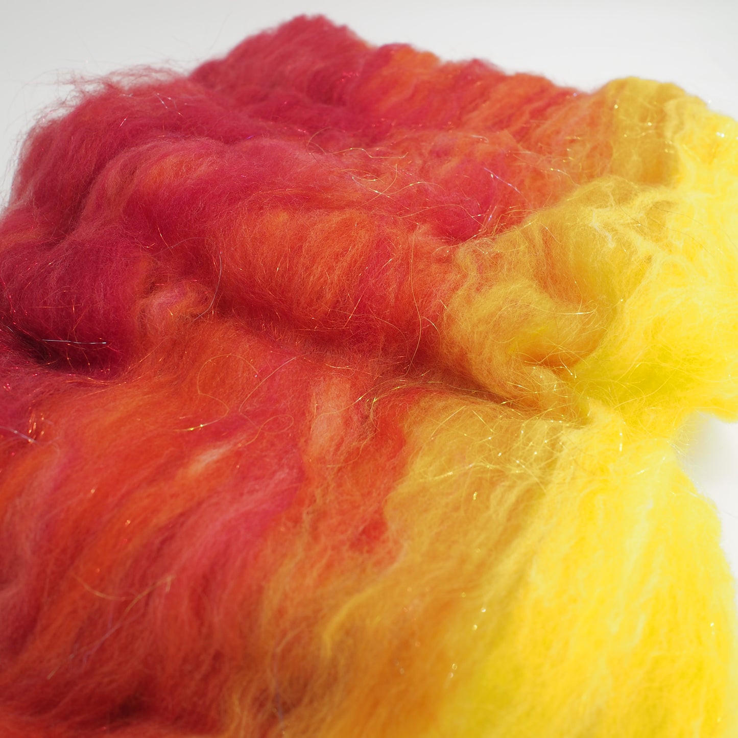 Mixed Fiber Batt - Ombré Red/Orange/Yellow