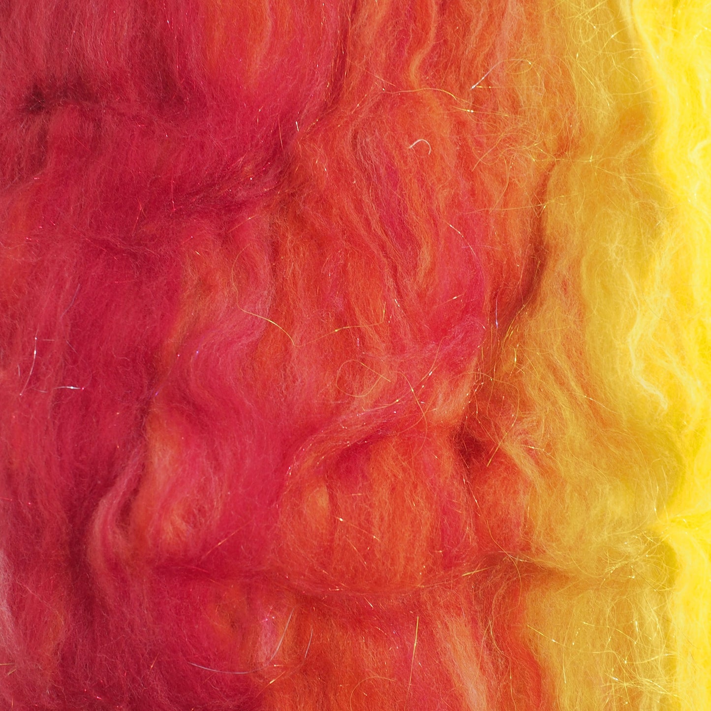 Mixed Fiber Batt - Ombré Red/Orange/Yellow