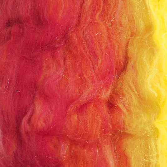 Mixed Fiber Batt - Ombré Red/Orange/Yellow