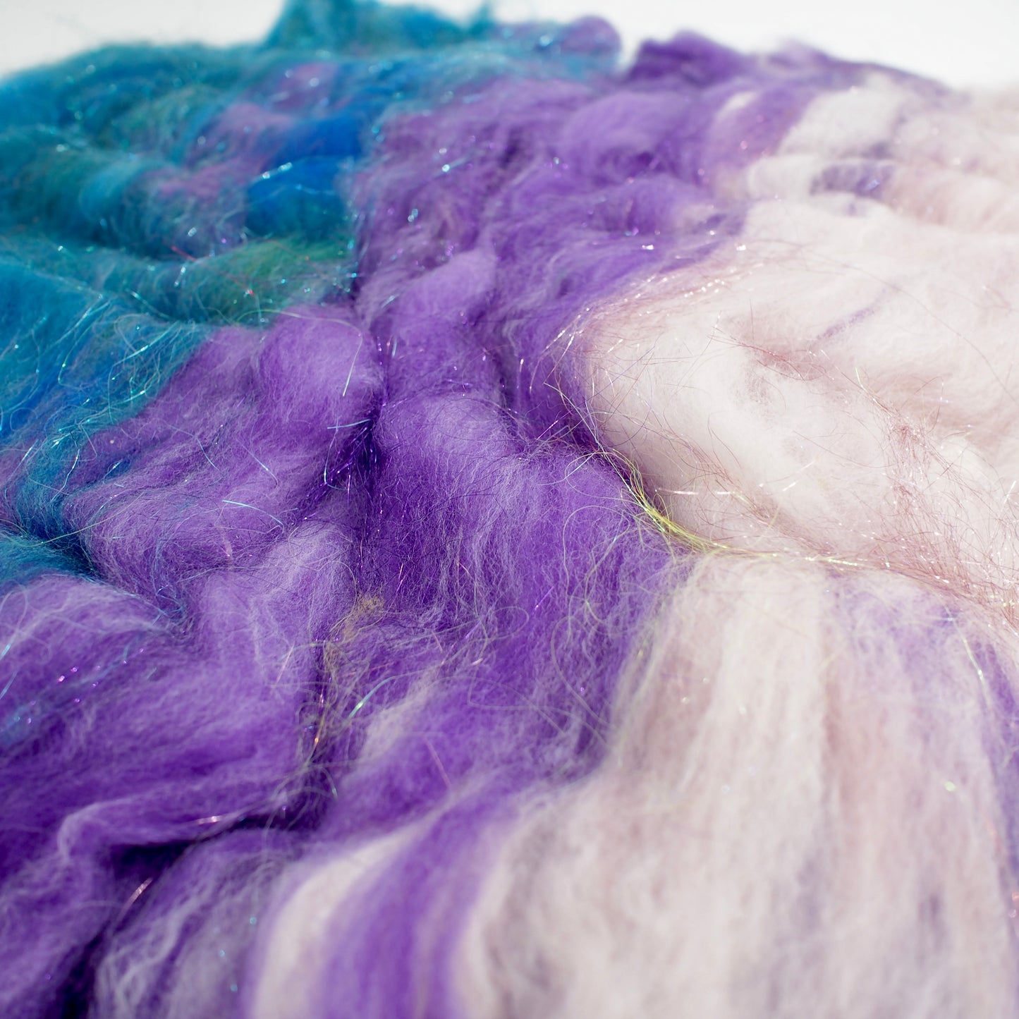 Mixed Fiber Batt - Ombré Blue/Purple/Pink