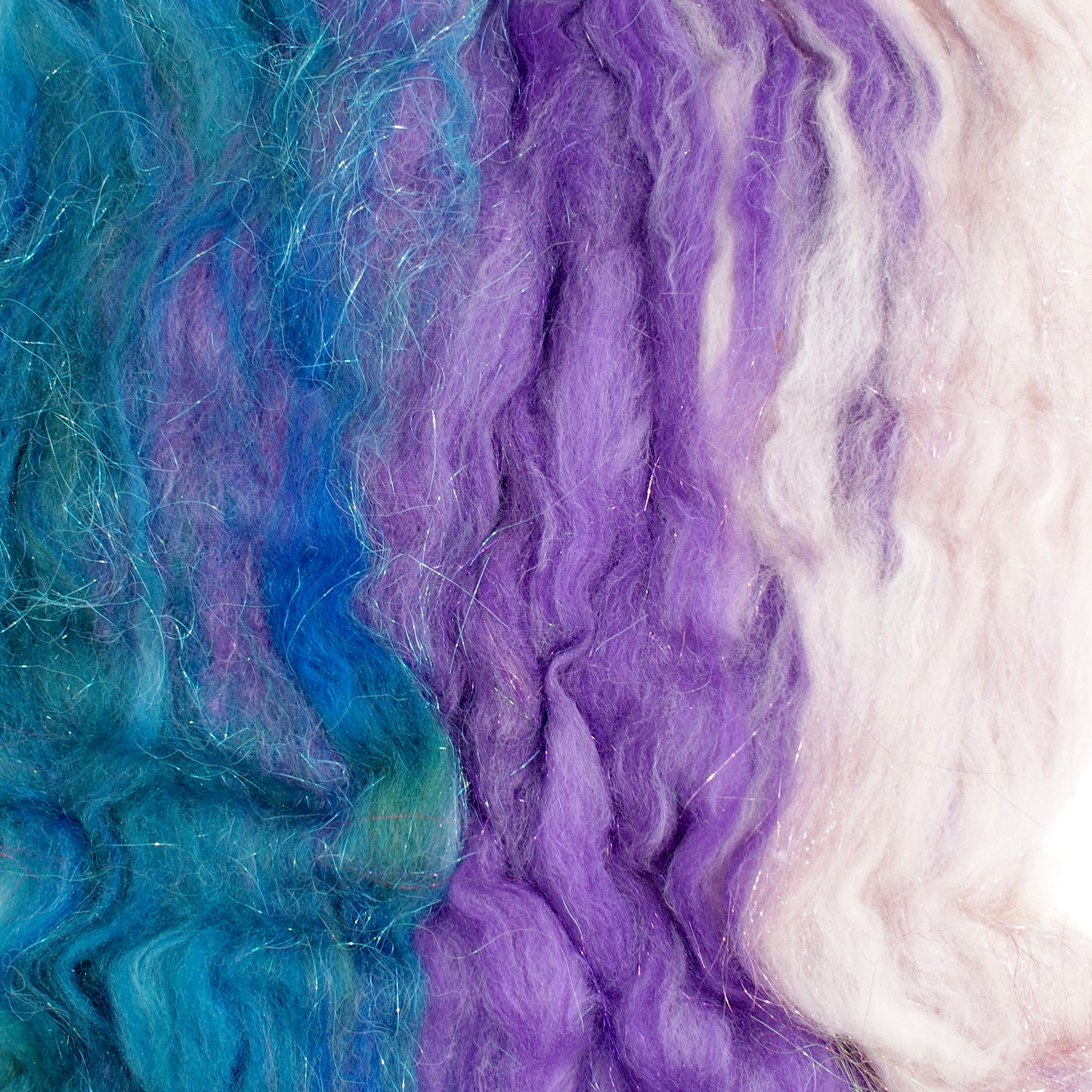 Mixed Fiber Batt - Ombré Blue/Purple/Pink