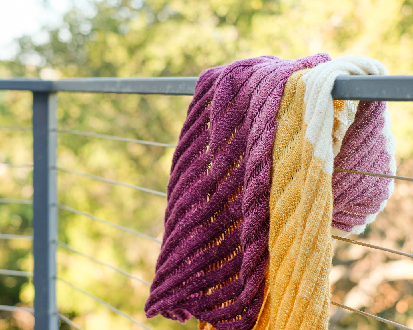 Clapotis Shawl Plum and Gold Mini Kit